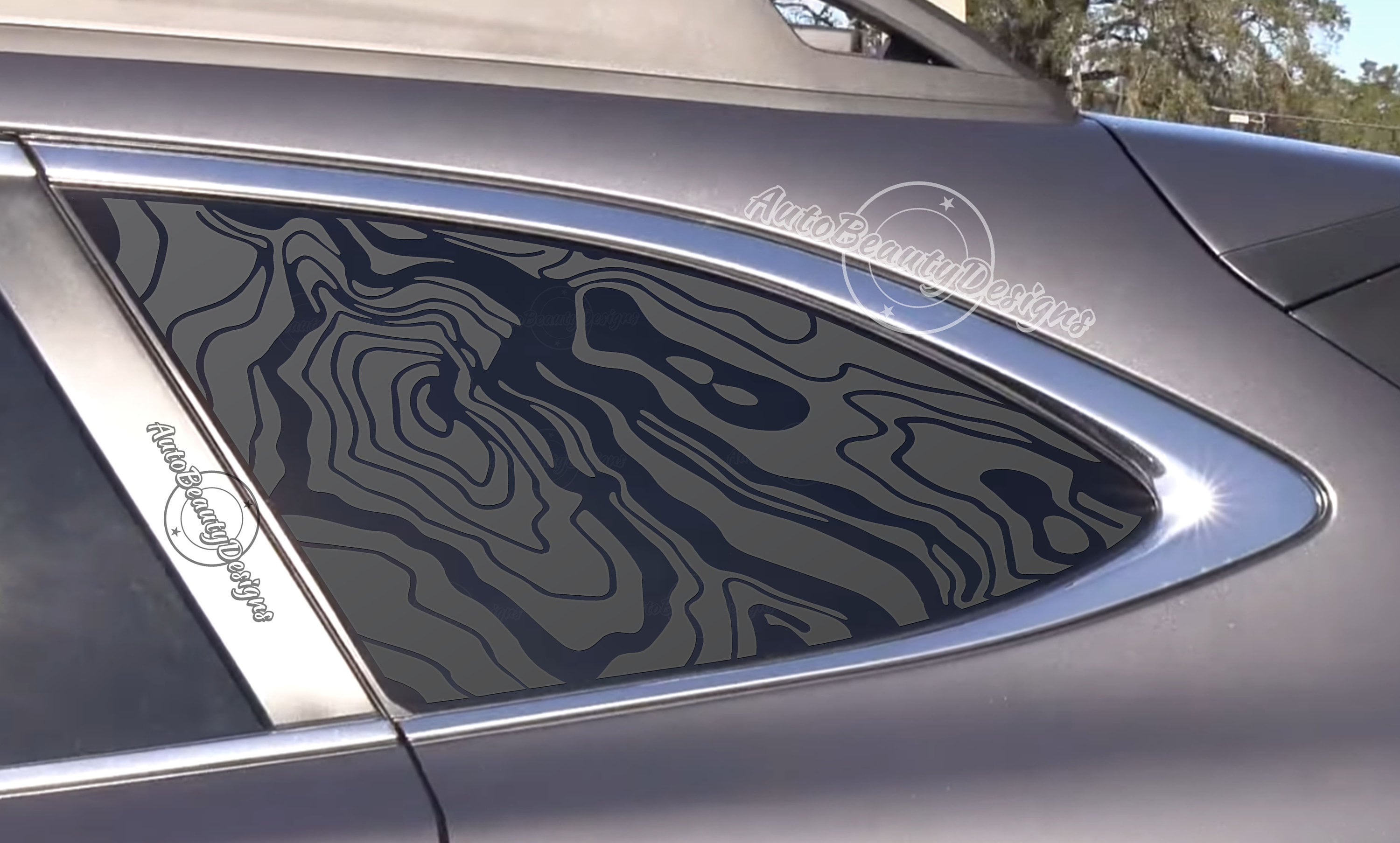 Fits 2020-2025 Subaru Outback Rear Side Window Topographic Map Decal Sticker
