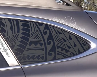 Fits 2020-2025 Subaru Outback Rear Side Window Polynesian Tribal Decal Sticker
