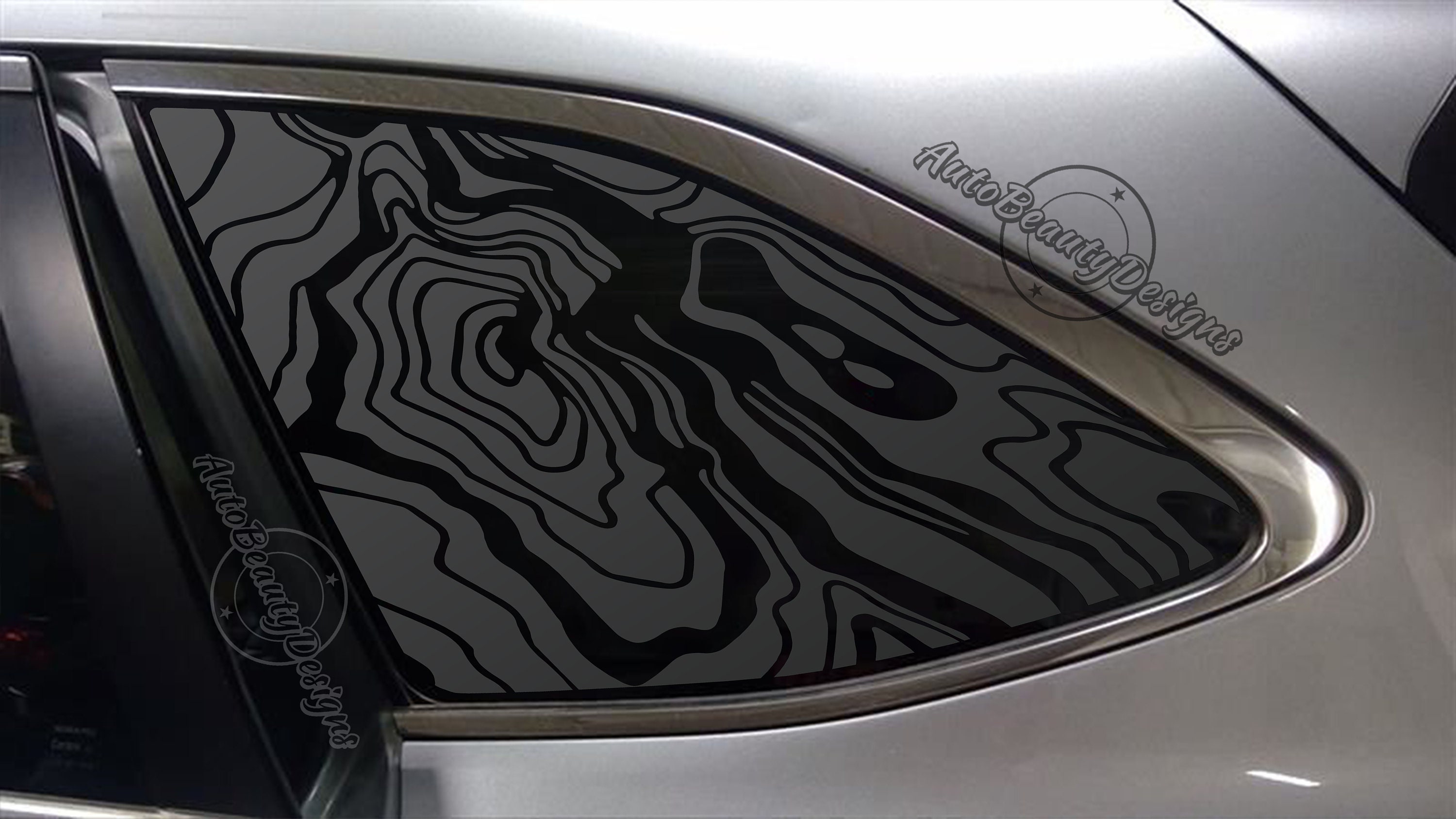 Fits 2015-2019 Subaru Outback Rear Side Window Topographic Map Decal Sticker