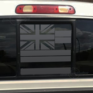 Fits 2007-2021 Toyota Tundra Rear Sliding Window Hawaiian Flag Decal Sticker