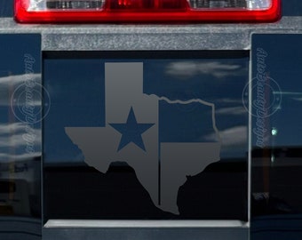 Fits 2015-2025 GMC Canyon Rear Middle Sliding Window Shape of Texas Decal Sticker