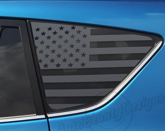 Fits 2013-2018 Toyota RAV4 Rear Side Window American Flag Decal Sticker