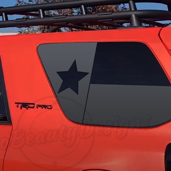 Fits 2010-2024 Toyota 4RUNNER Rear Side Window Texas Flag Decal Sticker