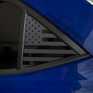 Fits 2014-2019 Toyota Corolla Rear Side Quarter Window American Flag Decal Sticker