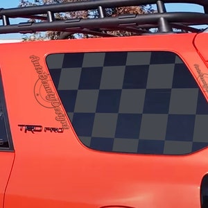 Fits 2010-2024 Toyota 4RUNNER Rear Side Window Checkered Flag Decal Sticker