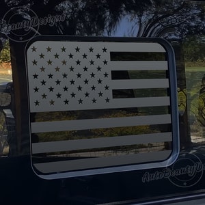 Fits 2015-2025 Ford F150 (17-25 F250 F350) Rear Middle Sliding Window American Flag Decal Sticker