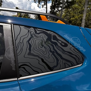 Fits 2019-2024 Subaru Forester Rear Side Window Topographic Map Decal Sticker