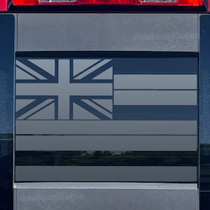 Fits 2014-2018 Chevy Silverado Rear Middle Sliding Window Hawaiian Flag Decal Sticker