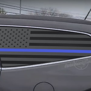 Fits 2009-2017 Chevrolet Traverse Rear Side Window American Flag Blue Red Green Thin Line Decal Sticker