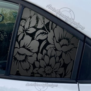 Fits 2020-2024 Toyota Corolla Rear Side Quarter Window Floral Flowers Decal Sticker