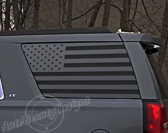 Fits 2015-2020 Chevy Tahoe Rear Side Window American Flag Decal Sticker