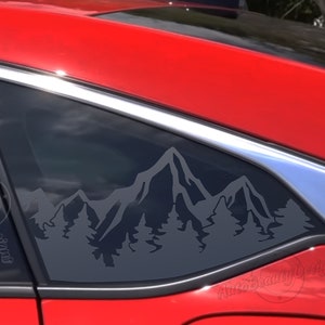 Fits 2018-2022 Honda Accord Rear Side Window Mountain Tree Outdoor Decal Sticker