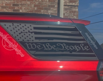 Fits 2021-2026 Chevy Tahoe Rear Side Window We the People Distressed American Flag Decal Sticker