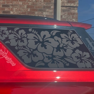 Fits 2021-2025 Chevy Tahoe Rear Side Window Floral Hibiscus Flowers Decal Sticker