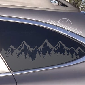 Fits 2020-2025 Subaru Outback Rear Side Window Mountain Tree Outdoor Decal Sticker