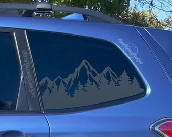 Fits 2014-2018 Subaru Forester Rear Side Windows Mountain Tree Outdoor Decal Sticker