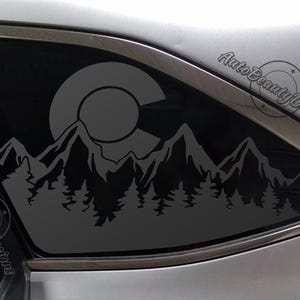 Fits 2015-2019 Subaru Outback Rear Side Window Colorado C Mountain Tree Outdoor Decal Sticker