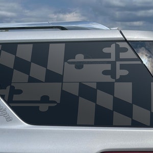 Fits 2018-2023 Chevrolet Traverse Rear Side Window Maryland Flag Decal Sticker