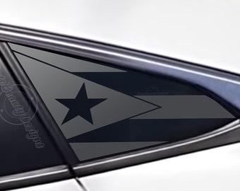Fits 2016-2021 Honda Civic Sedan 4 Door Rear Side Window Puerto Rican Flag Decal Sticker