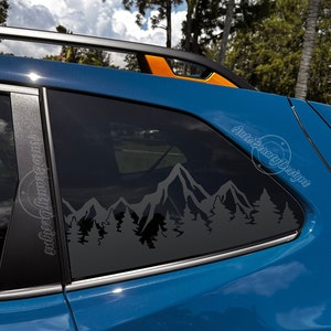 Fits 2019-2024 Subaru Forester Rear Side Window Mountain Tree Outdoor Decal Sticker