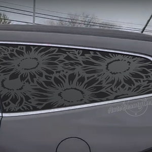 Fits 2009-2017 Chevrolet Traverse Rear Side Window Floral Sunflowers Decal Sticker