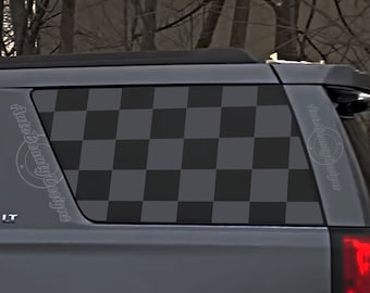 Fits 2015-2020 Chevy Tahoe Rear Side Window Checkered Flag Decal Sticker