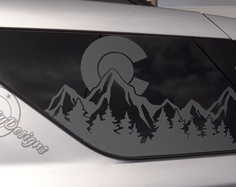 Fits 2020-2026 Ford Explorer Rear Side Window Colorado C Mountain Tree Outdoor Decal Sticker