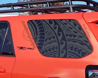 Fits 2010-2024 Toyota 4RUNNER Rear Side Window Polynesian Tribal Decal Sticker