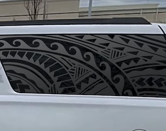 Fits 2015-2020 Chevy Suburban Rear Side Window Polynesian Tribal Decal Sticker