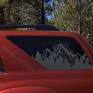 Fits 2003-2009 Toyota 4RUNNER Rear Side Window Mountain Tree Outdoor Decal Sticker