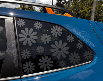Fits 2019-2024 Subaru Forester Rear Side Window Daisy Floral Flowers Decal Sticker
