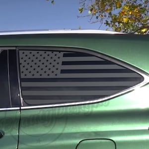 Fits 2020-2025 Toyota Highlander Rear Side Window American Flag Decal Sticker