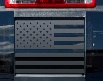 Fits 2015-2025 Chevy Colorado Rear Middle Sliding Window American Flag Decal Sticker