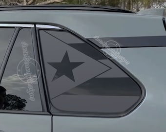 Fits 2019-2025 Toyota RAV4 Rear Side Window Puerto Rican Flag Decal Sticker