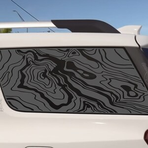 Fits 2018-2023 GMC Acadia Rear Side Window Topographic Map Decal Sticker