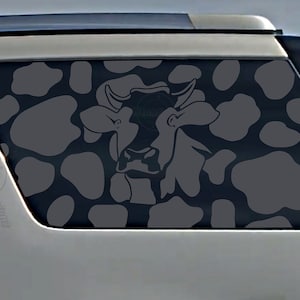 Fits 2007-2014 Chevy Tahoe Rear Side Window Cow Head Cow Print Decal Sticker
