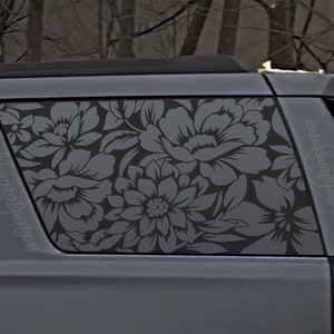Fits 2015-2020 Chevy Tahoe Rear Side Window Floral Flowers Decal Sticker
