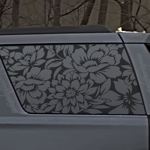 Fits 2015-2020 Chevy Tahoe Rear Side Windows Floral Flowers Decal Sticker