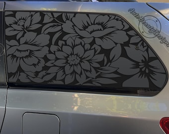 Fits 2011-2020 Toyota Sienna Rear Side Window Floral Flowers Decal Sticker