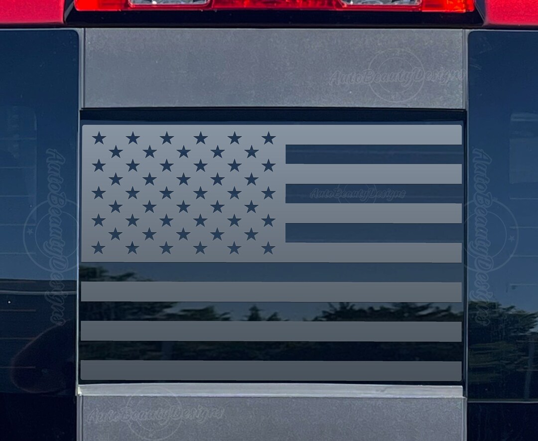 Fits 2014-2018 Chevy Silverado Rear Middle Sliding Window American Flag ...