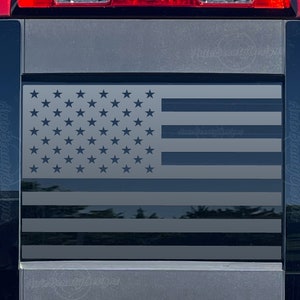 Fits 2014-2018 Chevy Silverado Rear Middle Sliding Window American Flag Decal Sticker