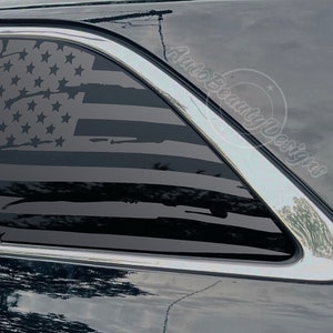 Fits 2016-2020 Kia Sorento Rear Side Window Distressed American Flag Decal Sticker