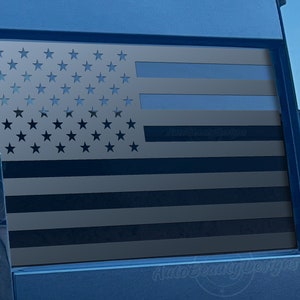 Fits 2019-2025 GMC Sierra Rear Middle Sliding Window American Flag Decal Sticker