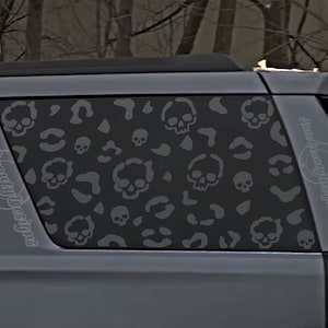 Fits 2015-2020 Chevy Tahoe Rear Side Window Skulls Leopard Cheetah Print Decal Sticker
