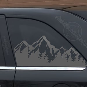 Fits 2007-2014 Ford Edge Rear Side Window Mountain Tree Outdoor Decal Sticker