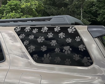 Fits 2025-2026 Toyota 4RUNNER Rear Side Window Paw Print Decal Sticker