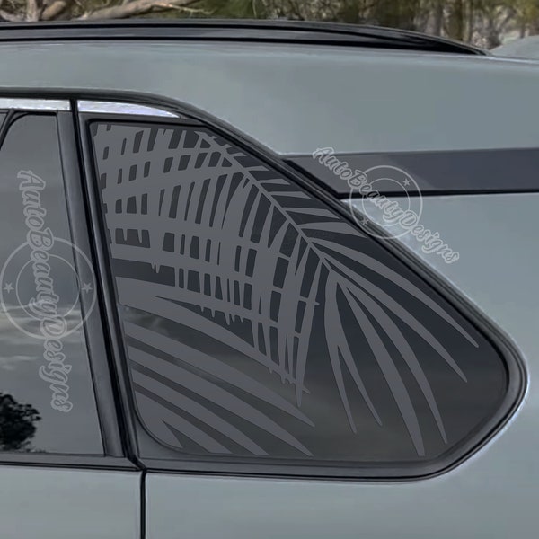 Fits 2019-2024 Toyota RAV4 Rear Side Windows Palm Tree Leaves Decal Sticker