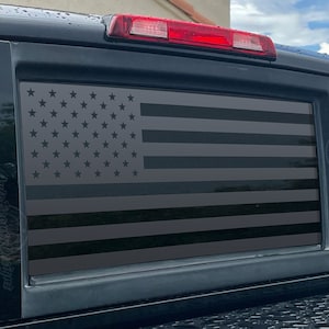 Fits 2004-2015 Nissan Titan Rear Middle Window American Flag Decal Sticker
