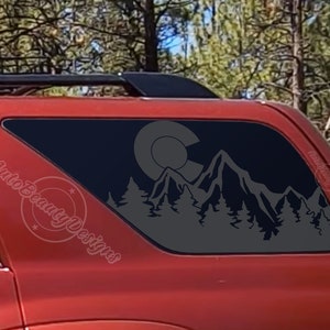 Fits 2003-2009 Toyota 4RUNNER Rear Side Windows Colorado C Mountain Tree Outdoor Decal Sticker