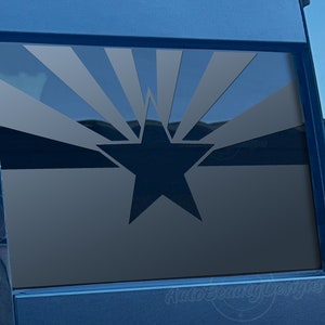 Fits 2019-2025 Chevy Silverado Rear Middle Sliding Window Arizona Flag Decal Sticker
